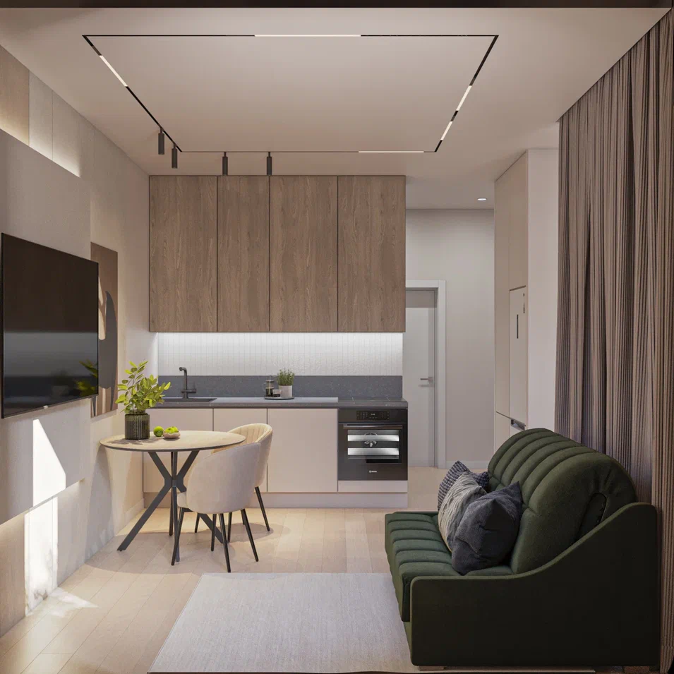 Дизайн-проект студии с кроватью